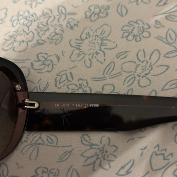 Fendi Y2K Vintage Sunglasses FS 465 210 Dark Tortoise Aviator Brown Lens Italy - Picture 5 of 7